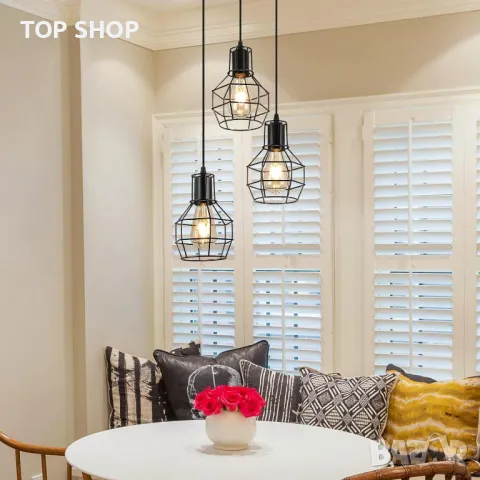 FORCOSO висящо таванно осветително тяло с 3 лампи, E27, 150 см, снимка 2 - Лампи за таван - 49937989