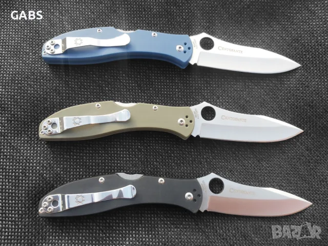 Сгъваем джобен нож Spyderco Centofante три цвята, снимка 2 - Ножове - 49242792