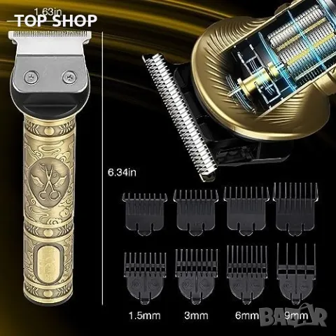 Нов безжичен комплект тример за брада коса Мъже Подарък, снимка 5 - Тримери - 49956885