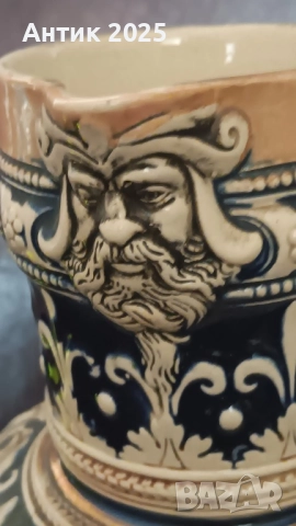 Античен керамичен бирен халбe (щайн) 3 л, Германия, 35 см, снимка 8 - Антикварни и старинни предмети - 52787518