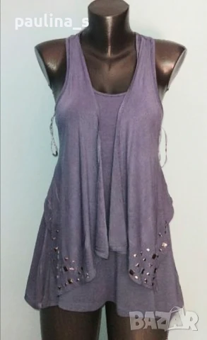 Два различни броя / Декорирана туника с изрязан гръб "Express" и "Chicoree" , снимка 9 - Туники - 26303397