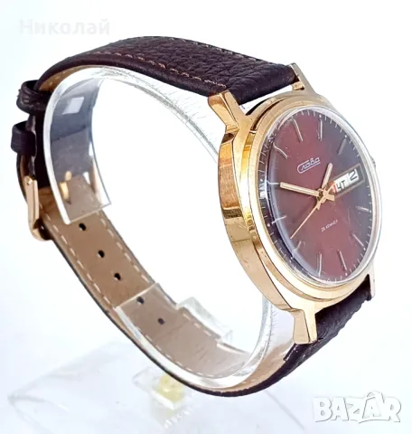 Slava Слава позлатен мъжки механичен часовник с ръчно навиване, снимка 4 - Мъжки - 50043080