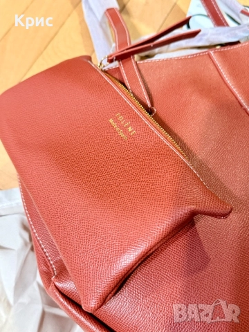 Голяма кожена чанта Polene в три цвята., снимка 8 - Чанти - 52842157
