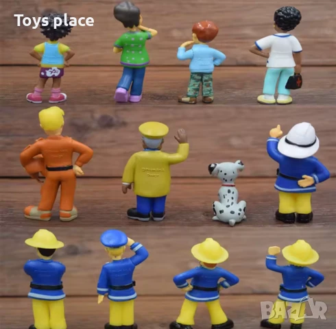 12бр фигурки Пожарникар подходящи за торта или игра, снимка 2 - Фигурки - 50997663