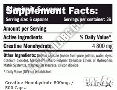 AMIX Creatine Monohydrate 800mg. / 500 Caps., снимка 2 - Хранителни добавки - 46714859