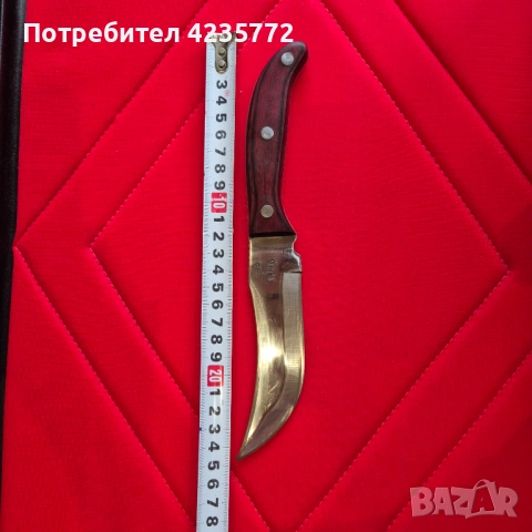 Ловен нож TAURUS стомана, дръжка сандалово дърво, кожена кания , снимка 3 - Ножове - 53290318