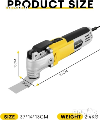 Мултифункционален инструмент Enventor, 300W 15000-22000 OPM, 6 скорости, 3° ъгъл,  28 бр. аксесоари, снимка 7 - Куфари с инструменти - 50542353