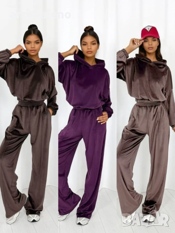 Дамски велурен комплект от две части Cloud, 3цвята 