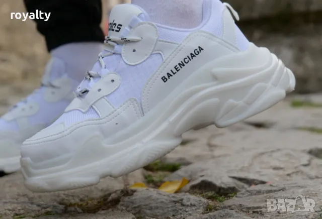 Balenciaga Triple S бели мъжки маратонки , снимка 4 - Маратонки - 49766545
