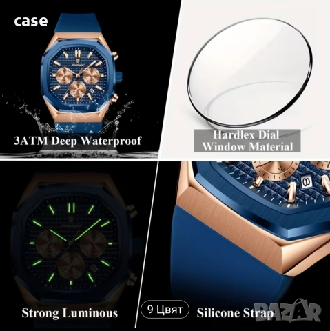 Мъжки бизнес часовник на марката Poedagar , снимка 6 - Мъжки - 53874150