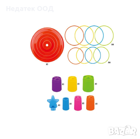 Игра за умения, Цветна кула, с 8 пръстена, снимка 2 - Образователни игри - 44972239