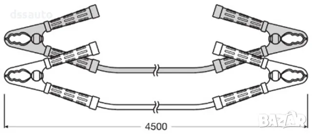 Кабели за подаване на ток OSRAM 900 Ампера 35мм² 4.5м, стартови кабели за кола, джип, бус, снимка 3 - Аксесоари и консумативи - 49848971