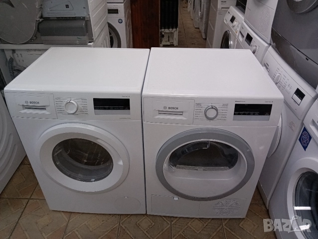 Комплект пералня и сушилня с термопомпа Бош Bosch Serie 4 A+++ 2 години гаранция!, снимка 2 - Перални - 52396687