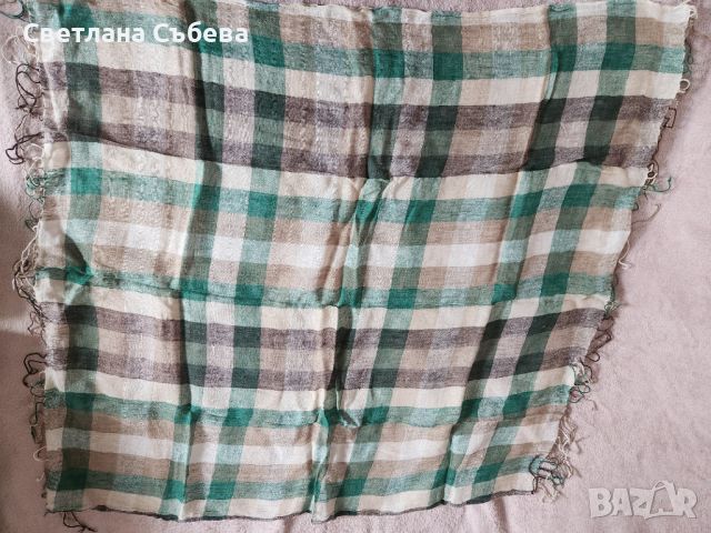 Дамски шал бяло и зелено , снимка 2 - Шалове - 45554316