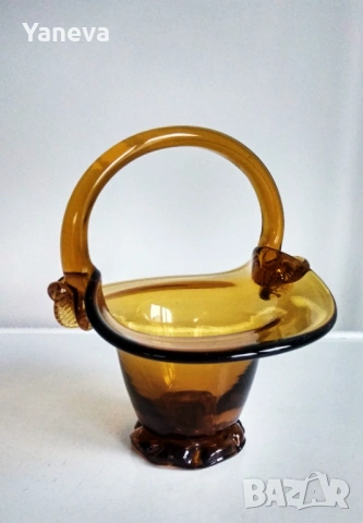 Стъклени , ваза,28 см и бонбониера , 22 см. , снимка 6 - Декорация за дома - 53513774