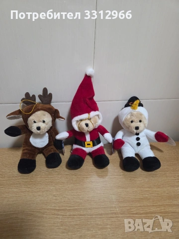 Чисто нов комплект от три коледни плюшени играчки My OLi. 