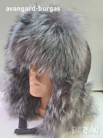 Дамска кожена шапка ушанка, лукс Енот -233