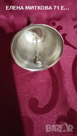Метална камбанка с кристално топче, снимка 2 - Антикварни и старинни предмети - 45688328