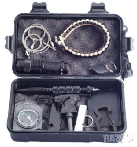 Оригинал Американски MASTERCRAFT DOAN 13-в-1 Тактически КОМПЛЕКТ за Оцеляване Кейс 21x13x7 см БАРТЕР, снимка 2 - Екипировка - 52396838