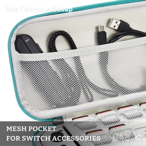 Нов калъф Nintendo Switch кейс с твърда защита и 10 слота за карти, снимка 4 - Аксесоари - 51632353