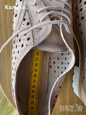 Естествена кожа пролетни / есенни перфорирани обувки , снимка 7 - Дамски ежедневни обувки - 50891588