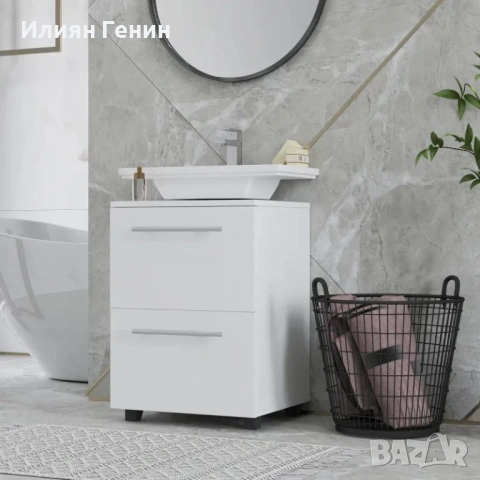 Шкаф за баня HOMCOM, шкаф за мивка , снимка 2 - Шкафове - 54095597