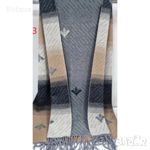 Кашмирен шал на пчели уникален дизайн две лица, снимка 10 - Шалове - 52896291