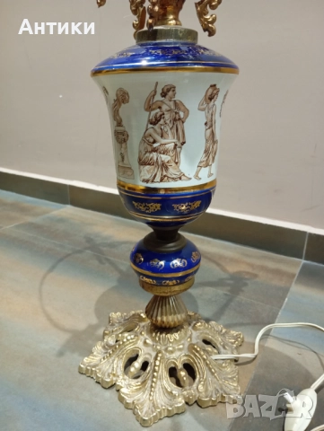 Стара порцеланова лампа , снимка 4 - Антикварни и старинни предмети - 52513737