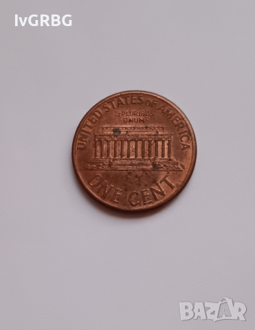 1 цент САЩ 1994 ( 2 ) , 1 цент 1994 Американска монета Линкълн 2, снимка 3 - Нумизматика и бонистика - 44995166