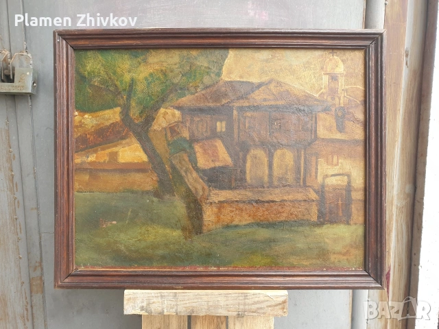 Маслен пеизаж на тема българският бит