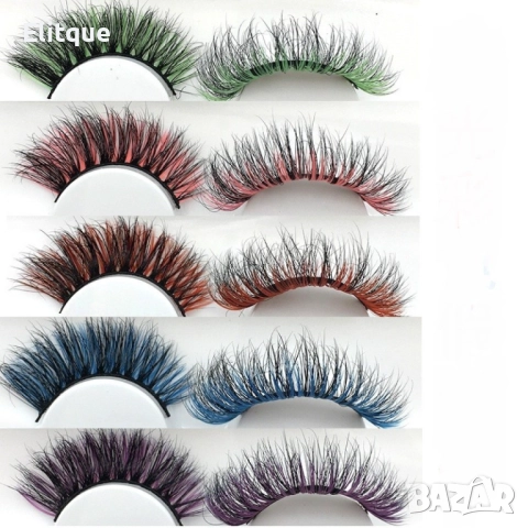 Флуористентни цветни изкуствени мигли, различни цветове  , снимка 18 - Козметика за лице - 52906369