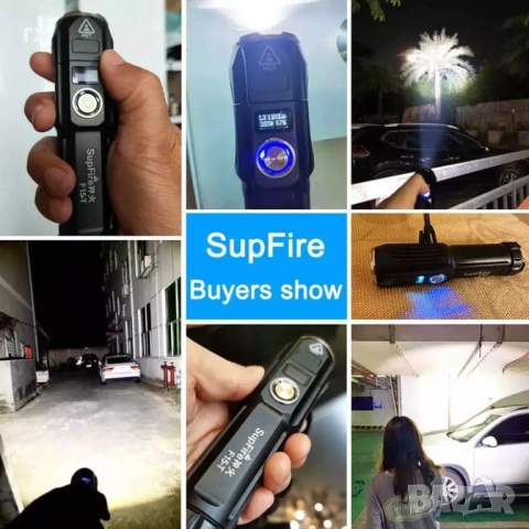 LED Фенер Superfire F15-T (2000lm) дисплей, Powerbank, снимка 6 - Екипировка - 53760302