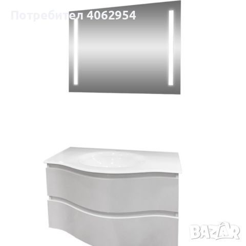 Комплект шкаф с умивалник и LED огледало Makena Барселона, снимка 1 - Мивки - 45235757