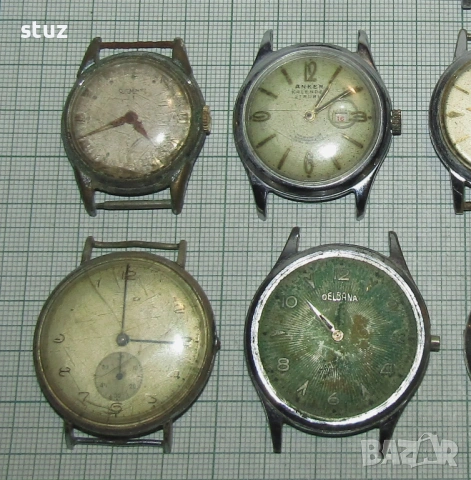 Мъжки швейцарски часовници за възстановяване, или за части, лот 10бр, снимка 3 - Антикварни и старинни предмети - 53297274