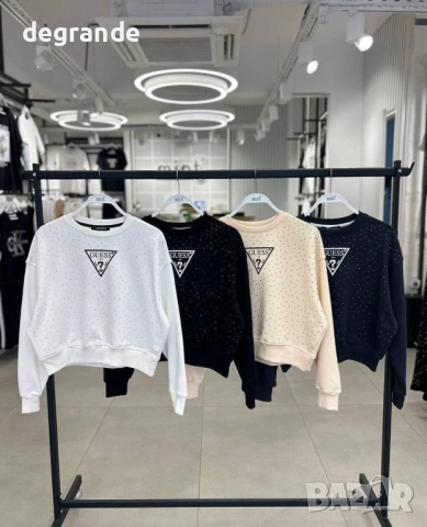 Памучна блуза с камъчета Guess  