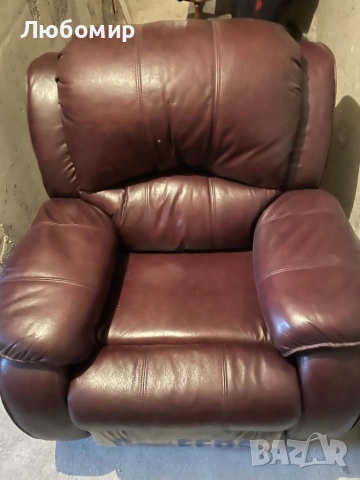 Релакс - фотьойл от естествена кожа, снимка 4 - Дивани и мека мебел - 52254747