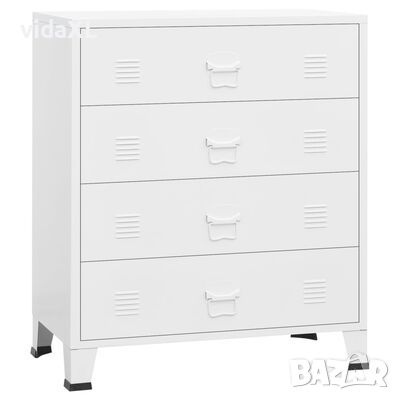 vidaXL Индустриален шкаф с чекмеджета, бял, 78x40x93 cм, метал(SKU:339616, снимка 1 - Шкафове - 45130934