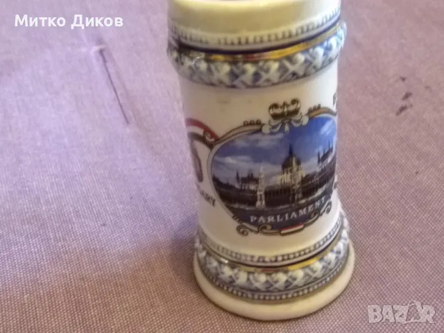 Порцеланова чаша за украса Н-80мм и Н-33мм Будапеща унгария, снимка 6 - Декорация за дома - 49923940