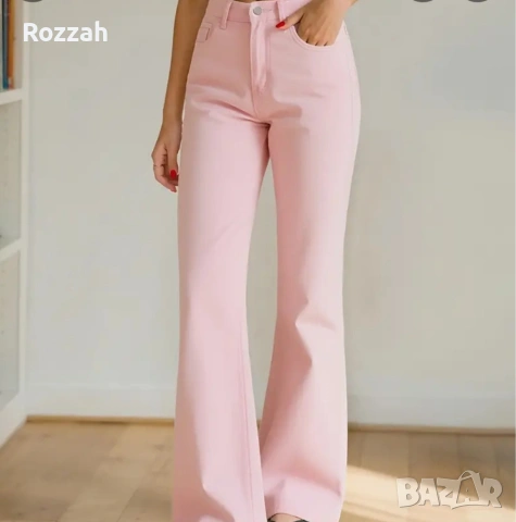 Розови еластични дънки 