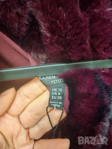 Ново палто Karen Millen, S/M/38 размер, бордо, снимка 5 - Палта, манта - 53175170