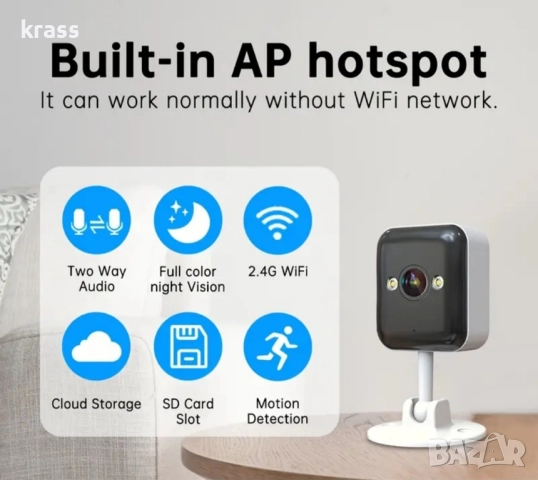 Смарт wi-fi камера , снимка 6 - Камери - 51458304