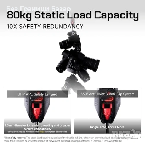 Нова Регулируема Раменна каишка за фотоапарат VSGO DSLR камера защита, снимка 6 - Чанти, стативи, аксесоари - 53816442