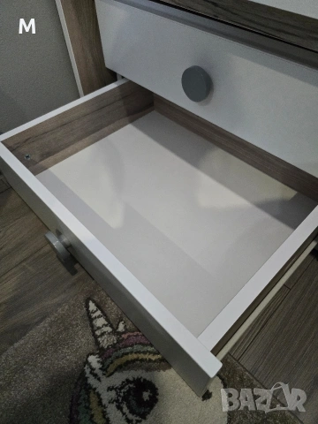 Бебешка кошара / легло с подвижна решетка на три нива в цвят- северен дъб+бял, снимка 7 - Бебешки легла и матраци - 53226703