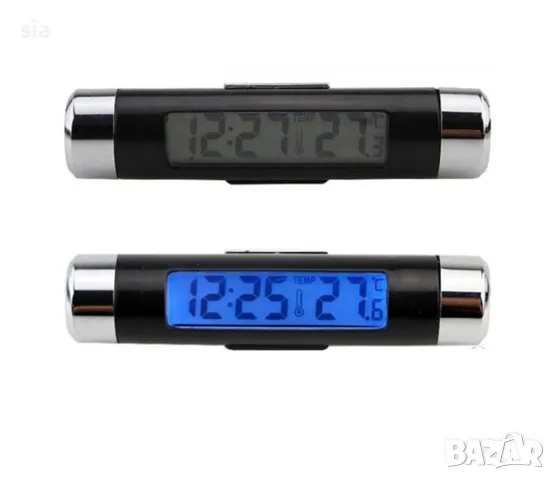 Термометър и часовник за кола с голям дисплей със синя подсветка, снимка 2 - Аксесоари и консумативи - 49842982