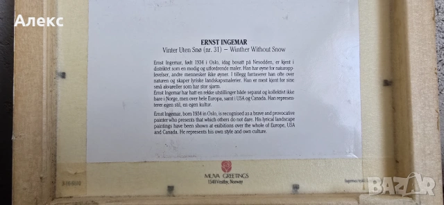 Винтидж картини Норвегия– картички в дървени рамки., снимка 7 - Картини - 53825629