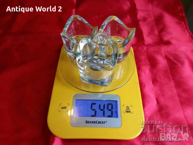 Комплект Шведски Свещници КРИСТАЛНО Стъкло, снимка 6 - Антикварни и старинни предмети - 53197114