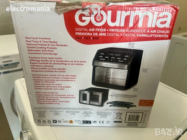 фритюрник с горещ въздух Gourmia Digital 7,6л , снимка 9 - Фритюрници - 53073935