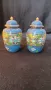 2 красиви вази емайл клоазон височина 15 см, снимка 1
