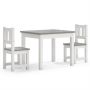 vidaXL Детски комплект от 3 части маса и столове бяло и сиво МДФ（SKU:10409