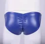 Men Spandex Latex Briefs Wet Look Low Waist Sexy Stretch Underpants Lingerie Red   Слип Кожа , снимка 3